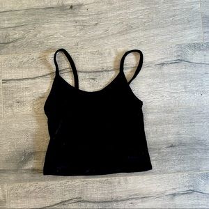 Women’s Black Velvet Crop Top